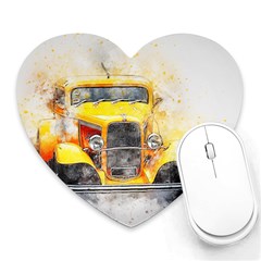 Car Old Art Abstract Heart Mousepads by Celenk