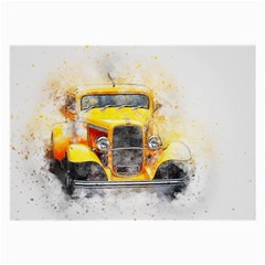 Car Old Art Abstract Large Glasses Cloth by Celenk