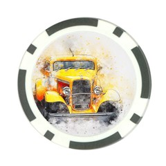 Car Old Art Abstract Poker Chip Card Guard (10 Pack) by Celenk