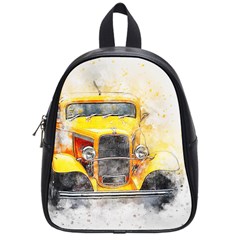 Car Old Art Abstract School Bag (small) by Celenk