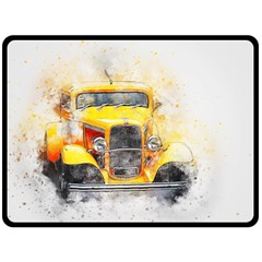 Car Old Art Abstract Fleece Blanket (large)  by Celenk