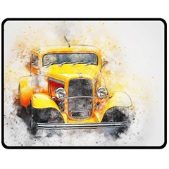 Car Old Art Abstract Fleece Blanket (medium)  by Celenk