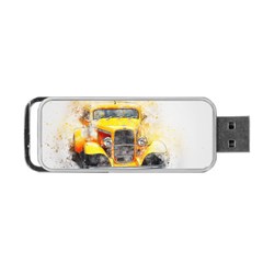 Car Old Art Abstract Portable Usb Flash (one Side) by Celenk