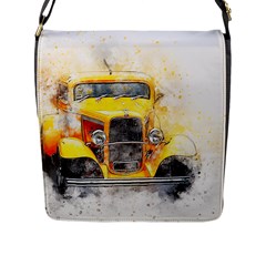 Car Old Art Abstract Flap Messenger Bag (l) 