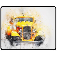 Car Old Art Abstract Double Sided Fleece Blanket (medium)  by Celenk