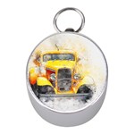 Car Old Art Abstract Mini Silver Compasses Front