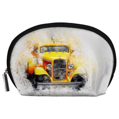 Car Old Art Abstract Accessory Pouches (large)  by Celenk