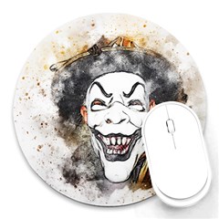 Mask Party Art Abstract Watercolor Round Mousepads by Celenk