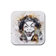 Mask Party Art Abstract Watercolor Rubber Coaster (square)  by Celenk