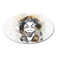 Mask Party Art Abstract Watercolor Oval Magnet by Celenk