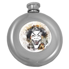 Mask Party Art Abstract Watercolor Round Hip Flask (5 Oz) by Celenk