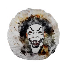 Mask Party Art Abstract Watercolor Standard 15  Premium Flano Round Cushions by Celenk