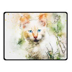 Cat Animal Art Abstract Watercolor Fleece Blanket (small) by Celenk