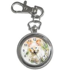 Cat Animal Art Abstract Watercolor Key Chain Watches by Celenk