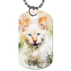 Cat Animal Art Abstract Watercolor Dog Tag (two Sides) by Celenk