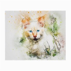 Cat Animal Art Abstract Watercolor Small Glasses Cloth by Celenk