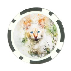 Cat Animal Art Abstract Watercolor Poker Chip Card Guard by Celenk