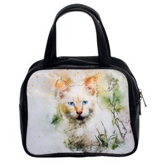 Cat Animal Art Abstract Watercolor Classic Handbags (2 Sides) by Celenk