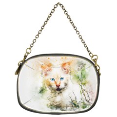 Cat Animal Art Abstract Watercolor Chain Purses (two Sides)  by Celenk