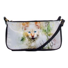 Cat Animal Art Abstract Watercolor Shoulder Clutch Bags by Celenk