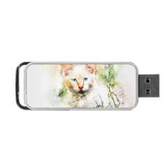 Cat Animal Art Abstract Watercolor Portable Usb Flash (one Side) by Celenk