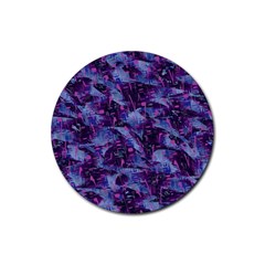 Techno Grunge Punk Rubber Round Coaster (4 Pack)  by KirstenStar