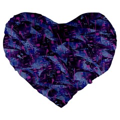 Techno Grunge Punk Large 19  Premium Heart Shape Cushions