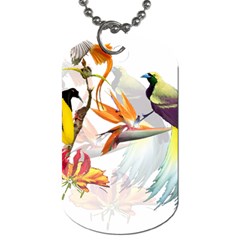 Exotic Birds Of Paradise And Flowers Watercolor Dog Tag (one Side) by TKKdesignsCo