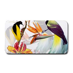 Exotic Birds Of Paradise And Flowers Watercolor Medium Bar Mats by TKKdesignsCo