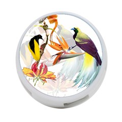 Exotic Birds Of Paradise And Flowers Watercolor 4-port Usb Hub (one Side) by TKKdesignsCo