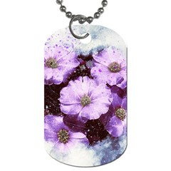 Flowers Purple Nature Art Abstract Dog Tag (one Side) by Celenk