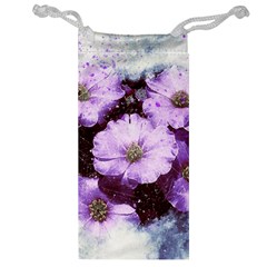 Flowers Purple Nature Art Abstract Jewelry Bag by Celenk