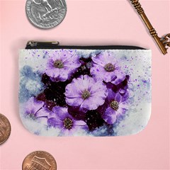 Flowers Purple Nature Art Abstract Mini Coin Purses by Celenk