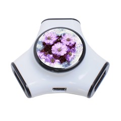 Flowers Purple Nature Art Abstract 3-port Usb Hub by Celenk