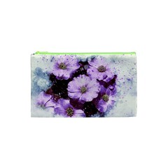 Flowers Purple Nature Art Abstract Cosmetic Bag (xs) by Celenk