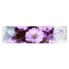 Flowers Purple Nature Art Abstract Satin Scarf (oblong) by Celenk