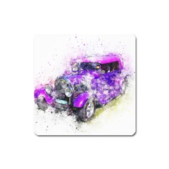 Car Old Car Art Abstract Square Magnet by Celenk