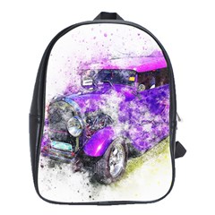 Car Old Car Art Abstract School Bag (xl) by Celenk