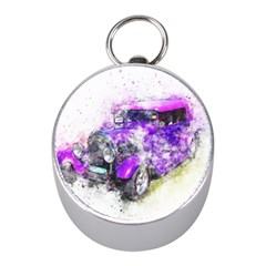 Car Old Car Art Abstract Mini Silver Compasses by Celenk