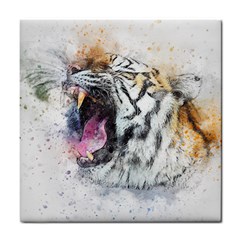 Tiger Roar Animal Art Abstract Tile Coasters by Celenk