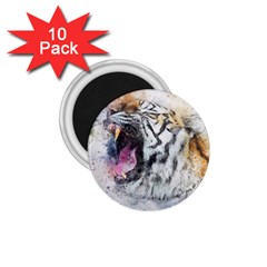 Tiger Roar Animal Art Abstract 1 75  Magnets (10 Pack)  by Celenk