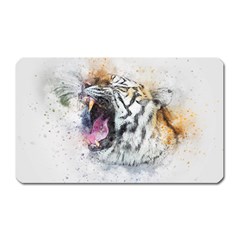 Tiger Roar Animal Art Abstract Magnet (rectangular) by Celenk