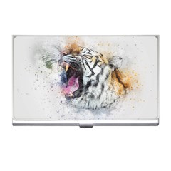 Tiger Roar Animal Art Abstract Business Card Holders by Celenk