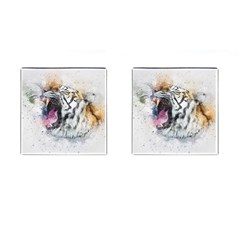 Tiger Roar Animal Art Abstract Cufflinks (square) by Celenk