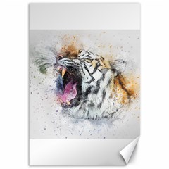 Tiger Roar Animal Art Abstract Canvas 12  X 18   by Celenk