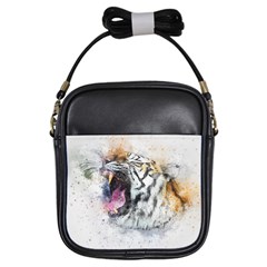 Tiger Roar Animal Art Abstract Girls Sling Bags by Celenk