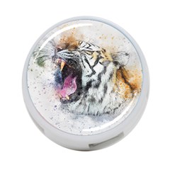 Tiger Roar Animal Art Abstract 4-port Usb Hub (one Side) by Celenk