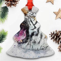 Tiger Roar Animal Art Abstract Christmas Tree Ornament (two Sides) by Celenk