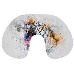 Tiger Roar Animal Art Abstract Travel Neck Pillows by Celenk