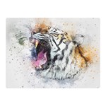 Tiger Roar Animal Art Abstract Double Sided Flano Blanket (Mini)  35 x27  Blanket Front